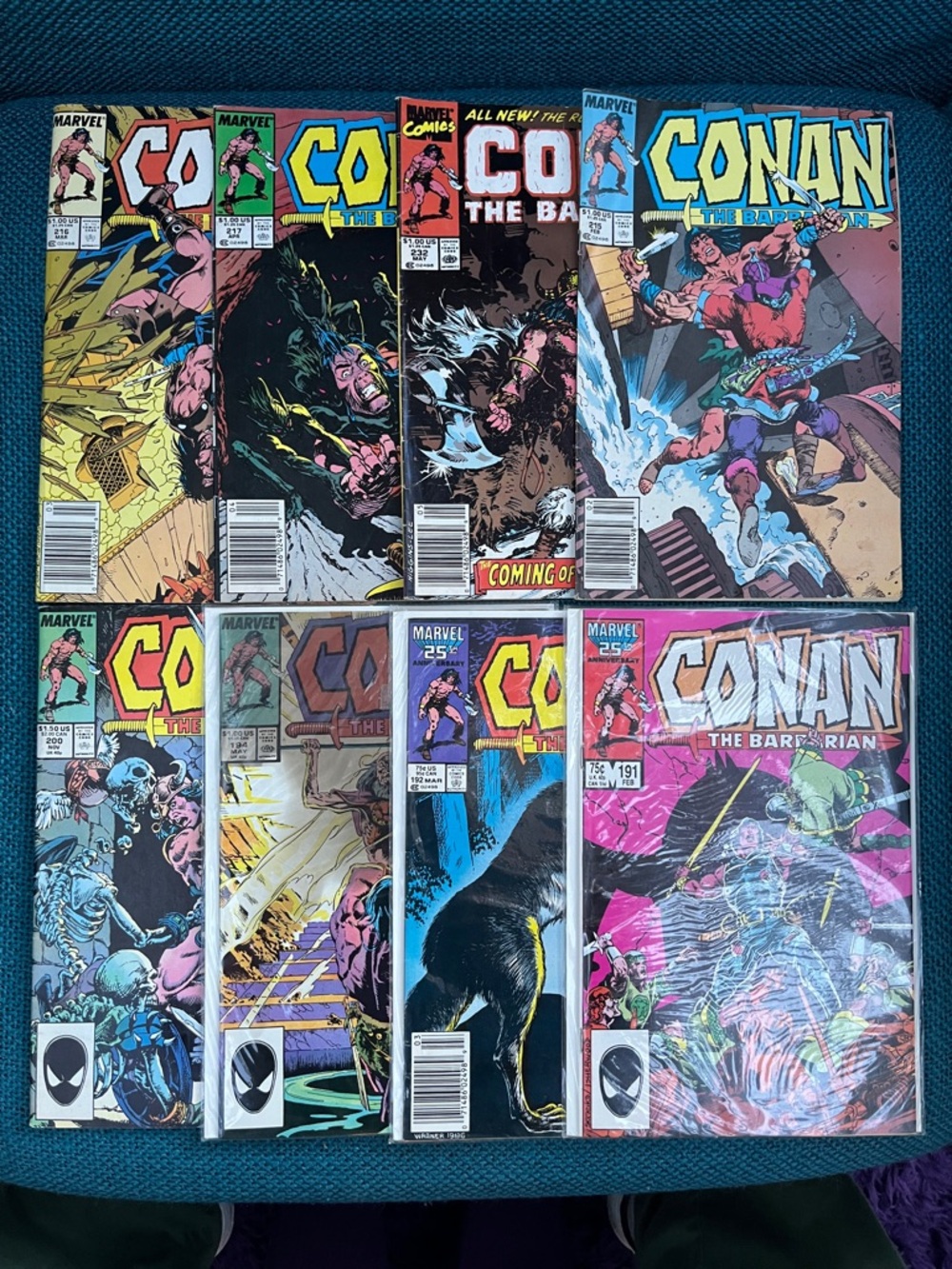 Vintage Marvel Conan the Barbarian Comic Lot of 8 (191-216)